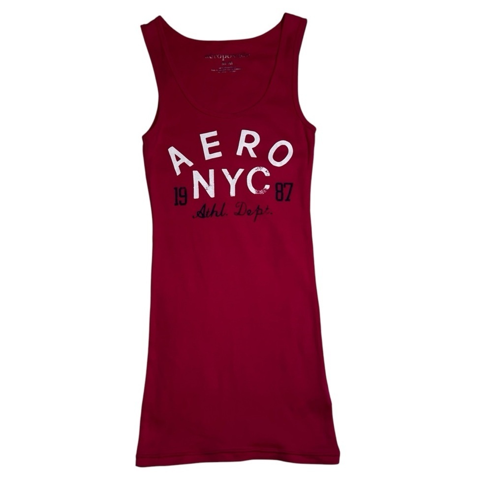 Aeropostale Red Pink Tank Top Size Medium Sleeveless Round Neck Form Fitting NEW - Picture 3 of 9